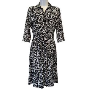 Retro Rockabilly Academia Merona Twee Zebra Style Midi Dress